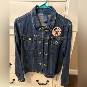 Vintage Disney Mickey Mouse Denim Jacket Juniors Size Large